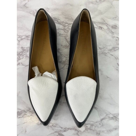 Everlane Womens The Modern Point Oxfords Loafers Black White